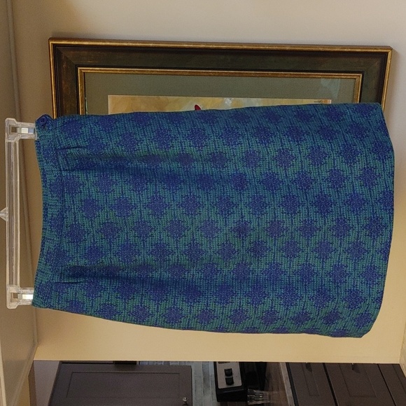 VTG Tailored Woven Wool Skirt XS-S Violet-Blue, Turquoise, Khaki-Green - Picture 3 of 15